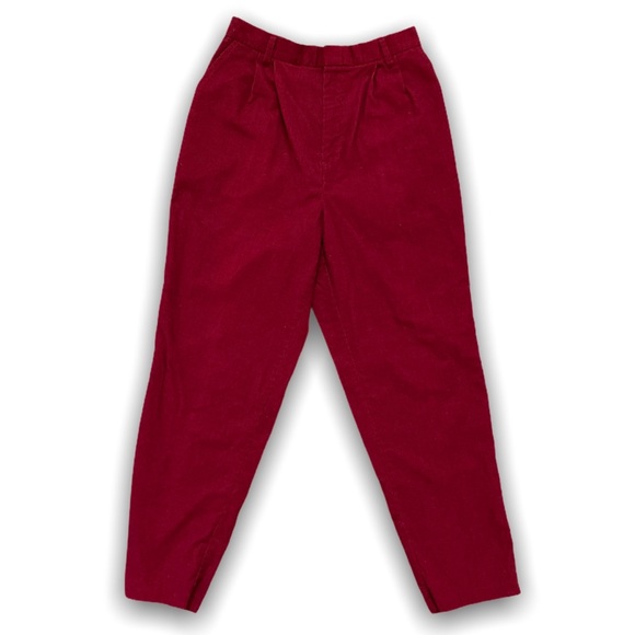 Vintage Chic Corduroy Trouser Pants in Red - Picture 4 of 7